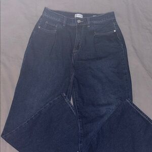 Wonderly Dark Blue High-Rise Wide Leg Jeans